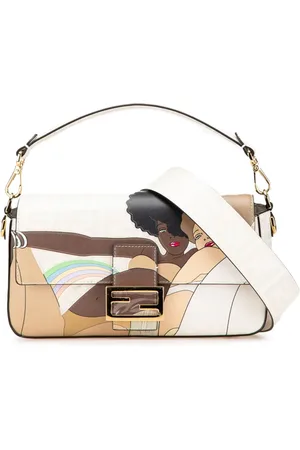 Fendi Bolsa satchel Baguette Bikini Girls en lona con motivo Zucca estampada 2010-2024