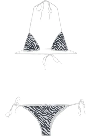 Oseree Top de bikini con estampado de cebra