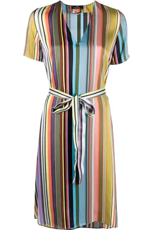 Paul Smith Vestido con detalle de rayas y cinturón