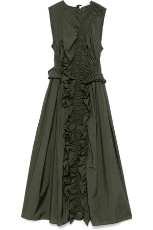 Cecilie Bahnsen Vestido midi con detalle fruncido