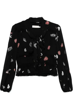 ZIMMERMANN Blusa de encaje con cuello en V