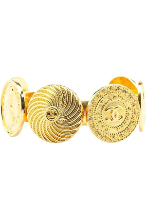 CHANEL Pulsera bañada en oro con detalle de monedas1980-1990