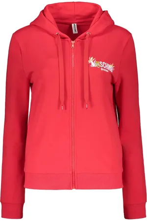 Moschino Hoodie con cierre y logo estampado