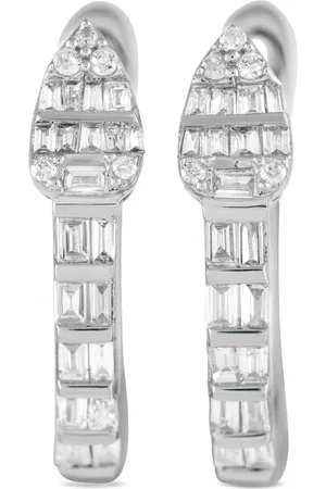 LB Exclusive Arracadas en oro blanco de 14kt con diamante