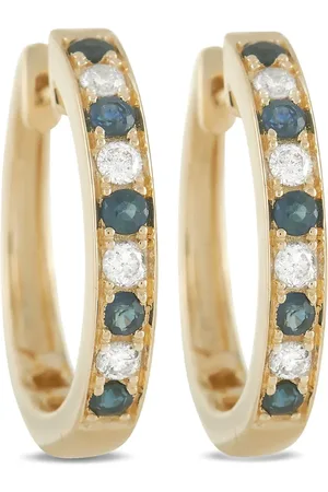 LB Exclusive Arracadas en oro de 14kt con diamante y zafiros