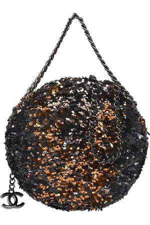 CHANEL Bolsa de hombro redonda Paris-Hamburg con lentejuelas 2018