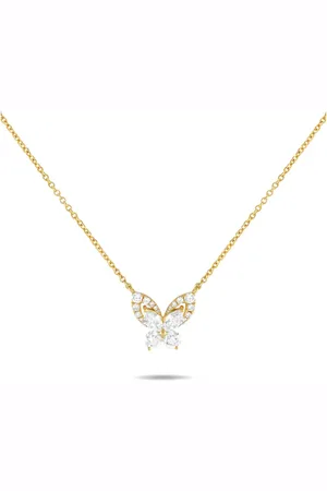 LB Exclusive 18K yellow gold Butterfly diamond necklace