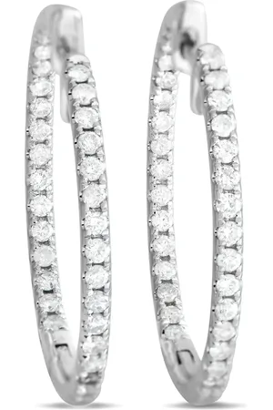 LB Exclusive Arracadas en oro blanco de 14kt con diamante