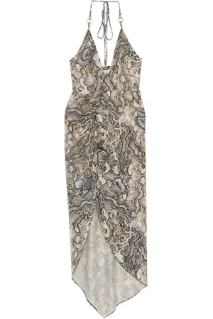 Roberto Cavalli Vestido largo con estampado de piel de pitón
