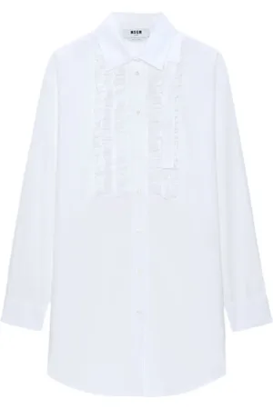 Msgm Vestido de algodón con volantes