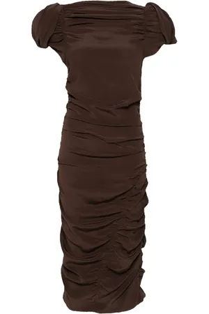 MAGDA BUTRYM Vestido midi con mangas farol