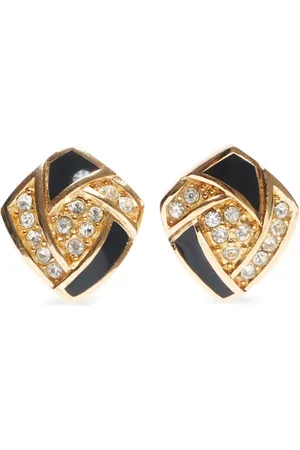 Dior Aretes de clip con strass 1990-2015