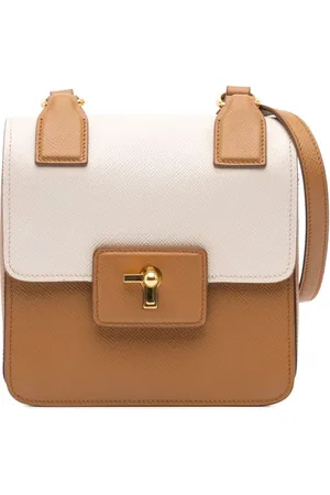 Prada Bolsa crossbody Flap en Cuir Saffiano bicolor 2013-2024