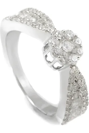LB Exclusive Anillo en oro blanco de 14kt con diamante