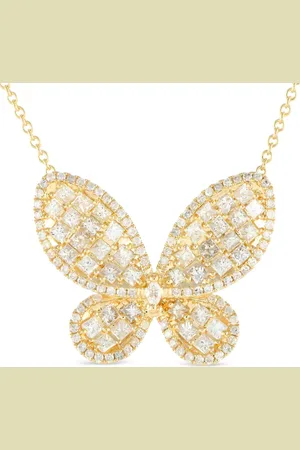 LB Exclusive Collar Butterfly en oro amarillo de 14kt con diamante