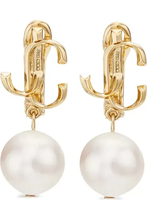 Jimmy Choo Aretes JC con perla