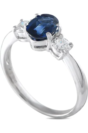 LB Exclusive Anillo en platino con diamantes y zafiro