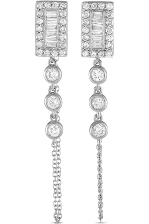LB Exclusive Aretes en oro blanco de 14kt con diamante
