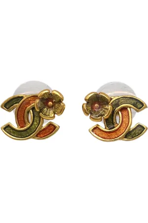 CHANEL Aretes cuadrados CC 2003