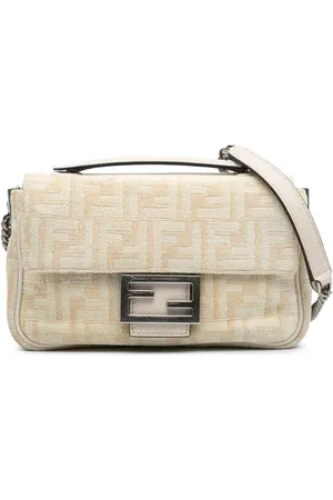 Fendi Bolsa de hombro Baguette FF Chenille and Vitello Seta Chain 2010-2024