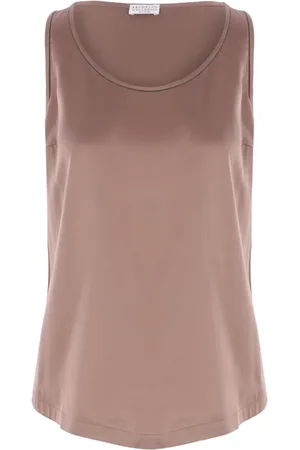 Brunello Cucinelli Camiseta de satén de seda