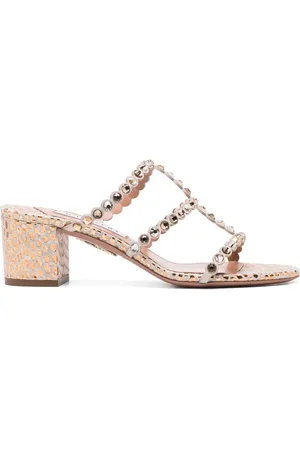 Aquazzura Sandalias con detalles de cristal y tacón de 55mm