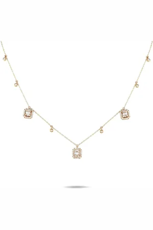 LB Exclusive 14k yellow gold diamond necklace