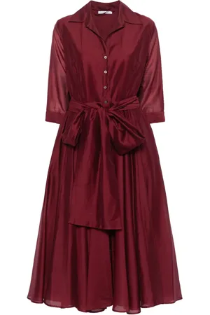 CENERE GB Vestido midi con diseño acampanado