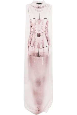 Jean Paul Gaultier Vestido largo con bustier estampado