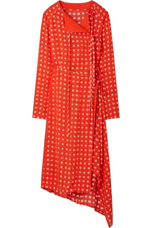 Tory Burch Vestido cruzado con estampado de lunares