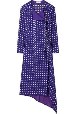 Tory Burch Vestido cruzado con estampado de lunares