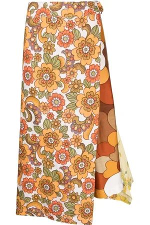 Colville Falda midi asimétrica con estampado floral