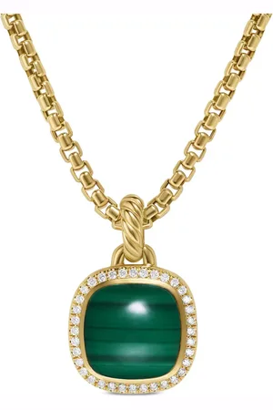 David Yurman Dije Albion en oro amarillo de 18kt con diamantes y malaquita de 15.5mm