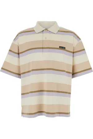 Maison Kitsuné Playera tipo polo con rayas estampadas