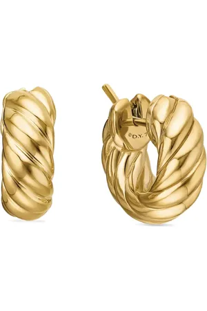 David Yurman Arracadas Sculpted Cable en oro amarillo de 18kt de 14.4mm