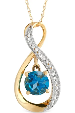 LB Exclusive Collar en oro amarillo de 14kt con diamante y topacio