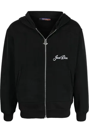 JUST DON Hoodie con logo bordado y cierre