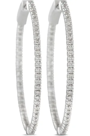 LB Exclusive Arracadas en oro blanco de 14kt con diamante