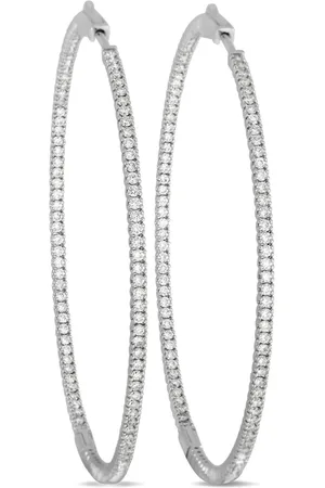 LB Exclusive Arracadas Inside Out en oro blanco de 14kt y diamante