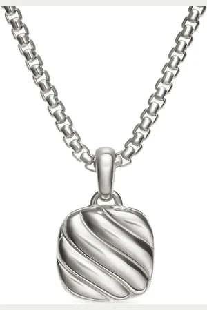 David Yurman Medallón Sculpted Cable Square en plata de ley de 22.5mm