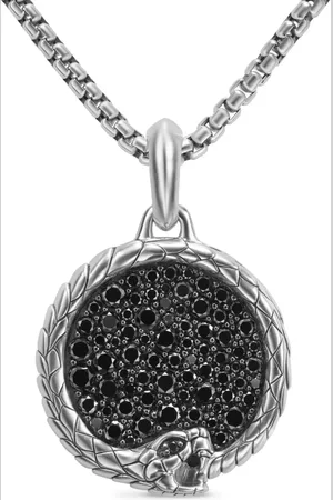 David Yurman Amuleto Cairo Ouroboros en plata de ley con diamante de 25mm