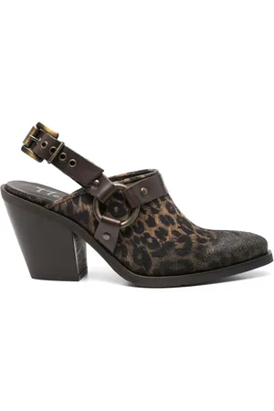 Metisse Mules con estampado de leopardo y tacón de 80mm