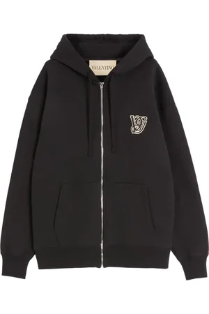 VALENTINO GARAVANI Hoodie con cierre y parche del logo