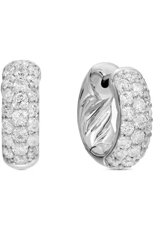 David Yurman Arracadas DY Mercer Micro en plata de ley con diamantes de 13.5mm
