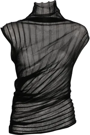 Victoria Beckham Top tejido de canalé ligero