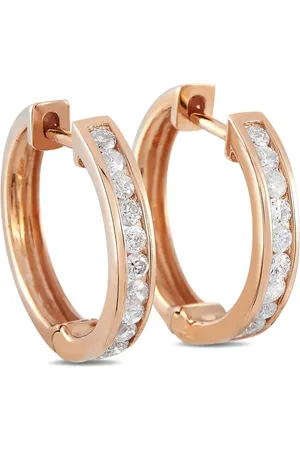 LB Exclusive Arracadas en oro rosa de 14kt con diamantes