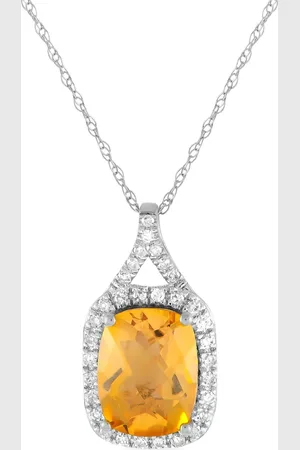 LB Exclusive Collar en oro blanco de 14kt con diamantes y citrino