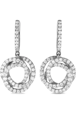 LB Exclusive Aretes en oro blanco de 14kt con diamante