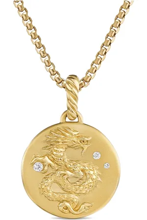 David Yurman Dije Dragon en oro amarillo de 18kt con diamantes de 28mm