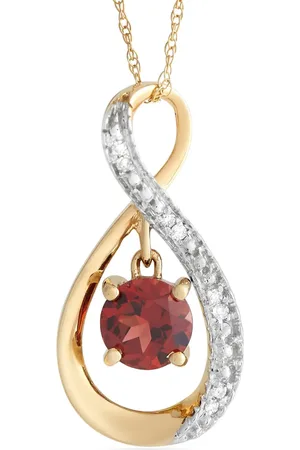 LB Exclusive Collar en oro amarillo de 14kt con diamante y granate